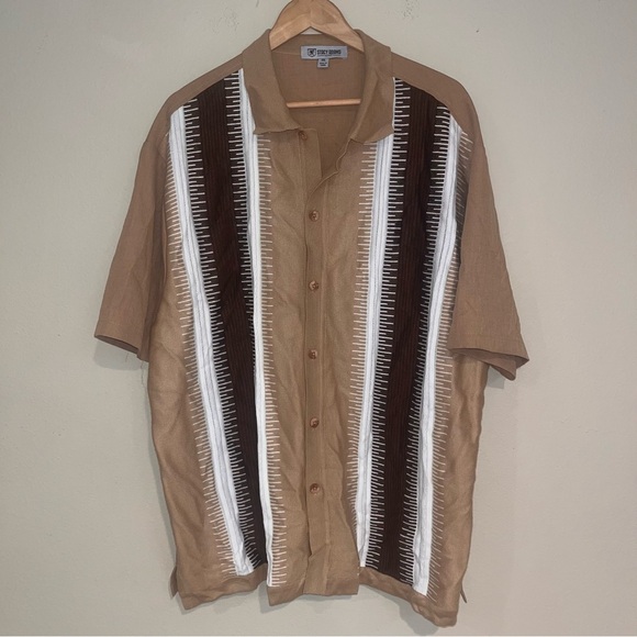 Stacy Adams Tan White Brown Sweater Shirt XXL - Picture 1 of 11